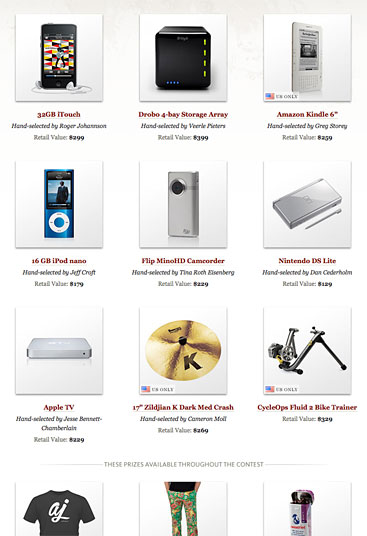 Authentic Jobs contest prizes