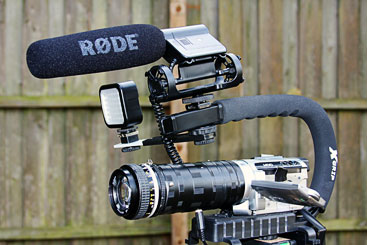 Canon HG10 with 35mm adapter and other equipment