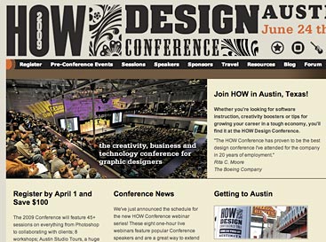 Screen grab of HOW Conference website