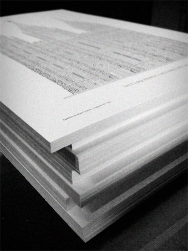 Stack of freshly printed letterpress posters