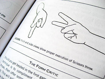 Photo of page showing scissors hand gesture