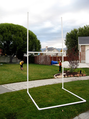 Homemade football/rugby uprights using PVC pipe