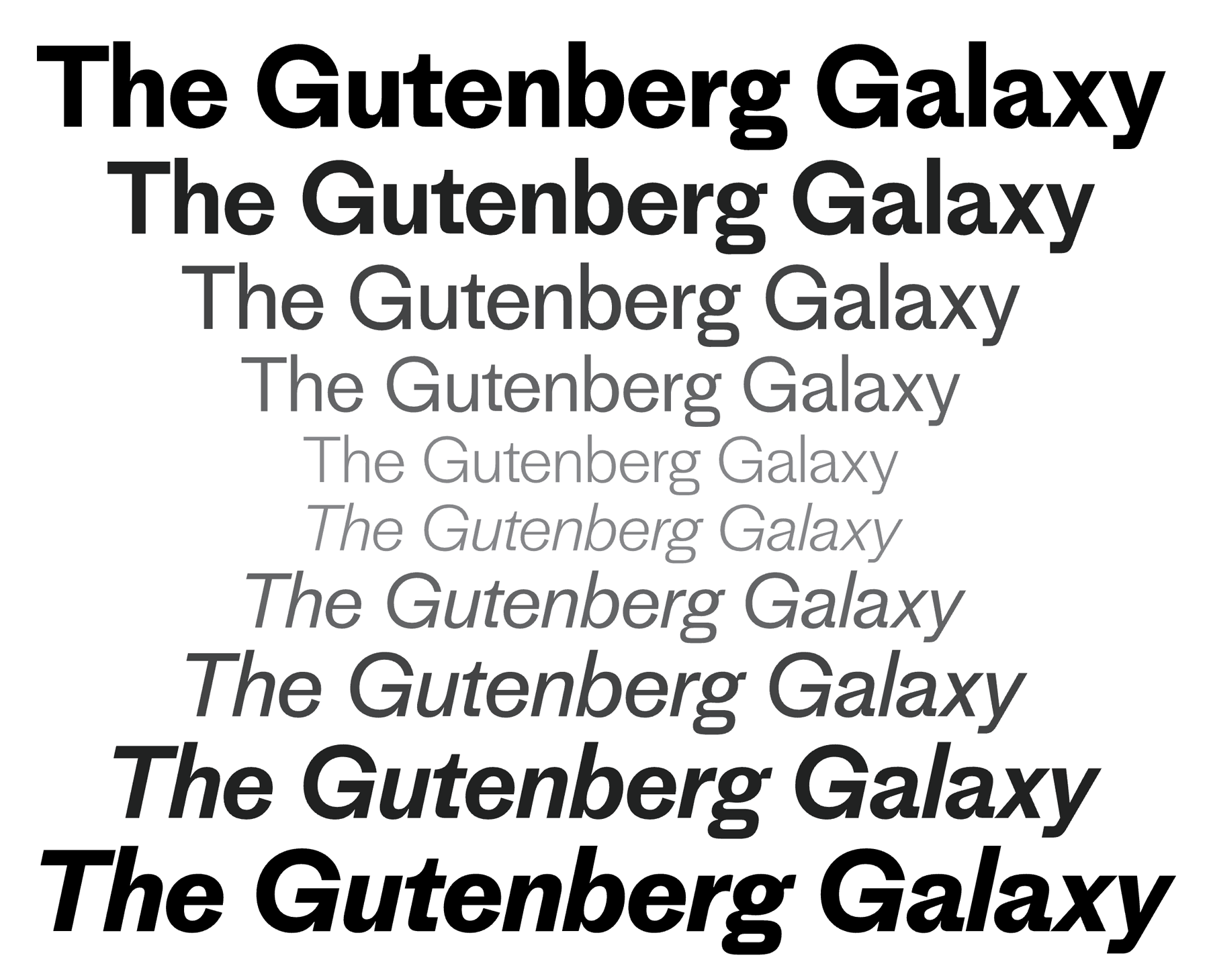 Medium font specimen